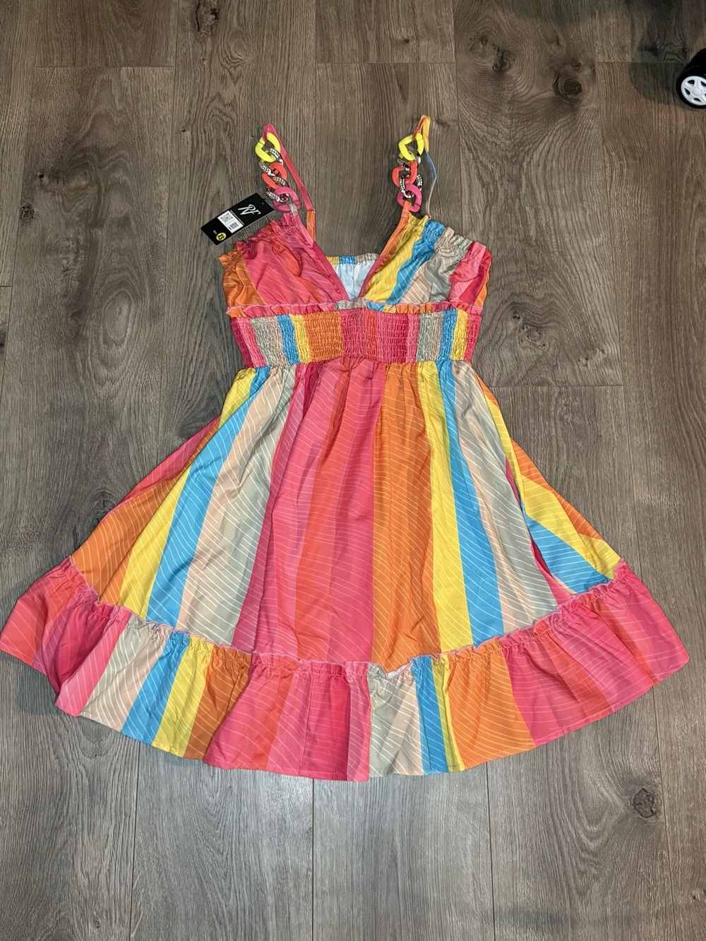 Multicolor Striped Sundress - Smocked Waist